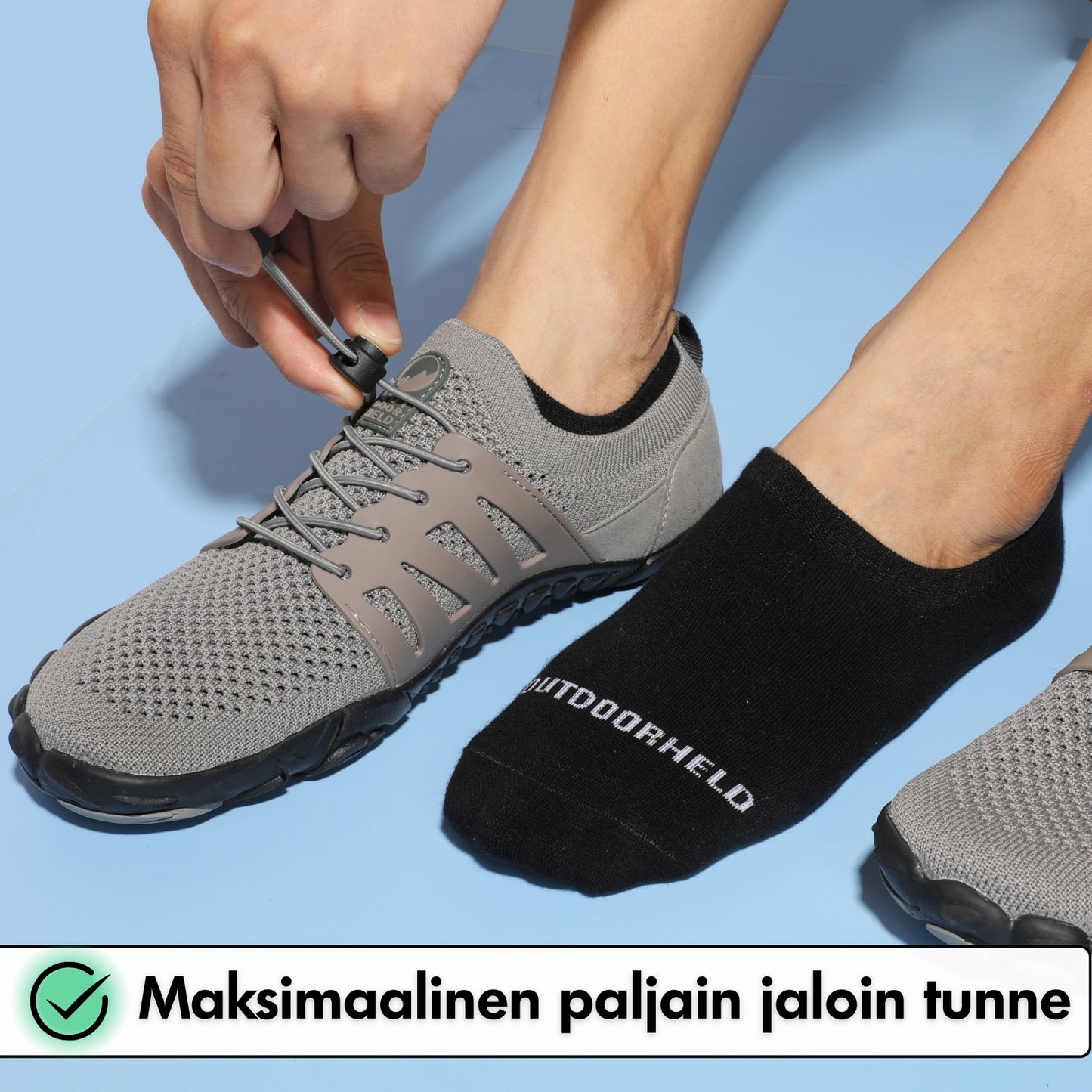 Näkymättömät Paljasjalkakenkäsukat - Musta
