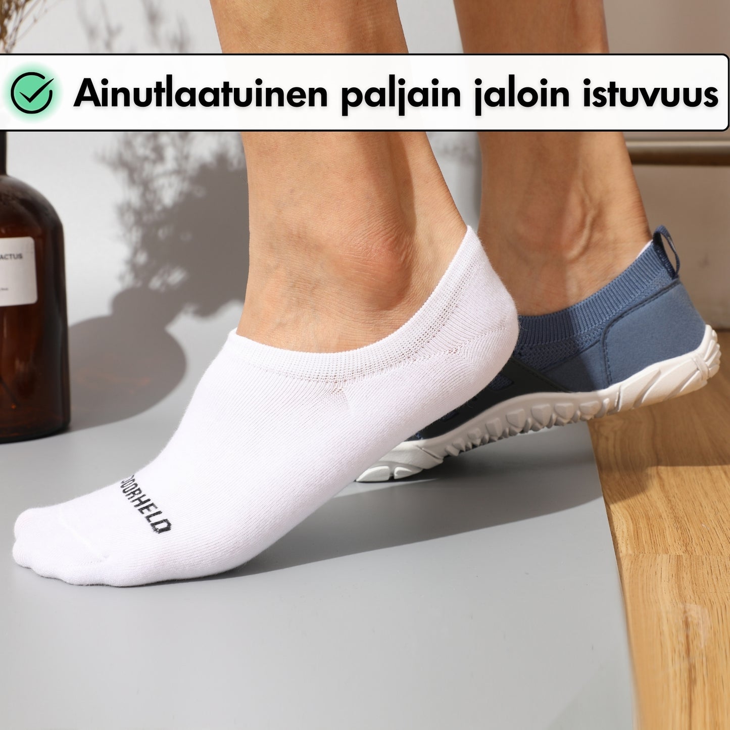 Näkymättömät Paljasjalkakenkäsukat - Valkoinen