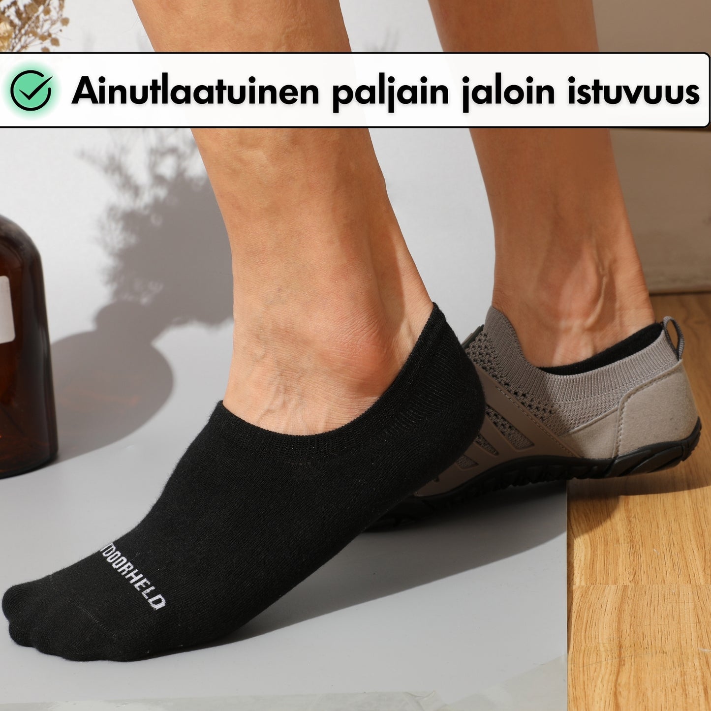 Näkymättömät Paljasjalkakenkäsukat - Musta