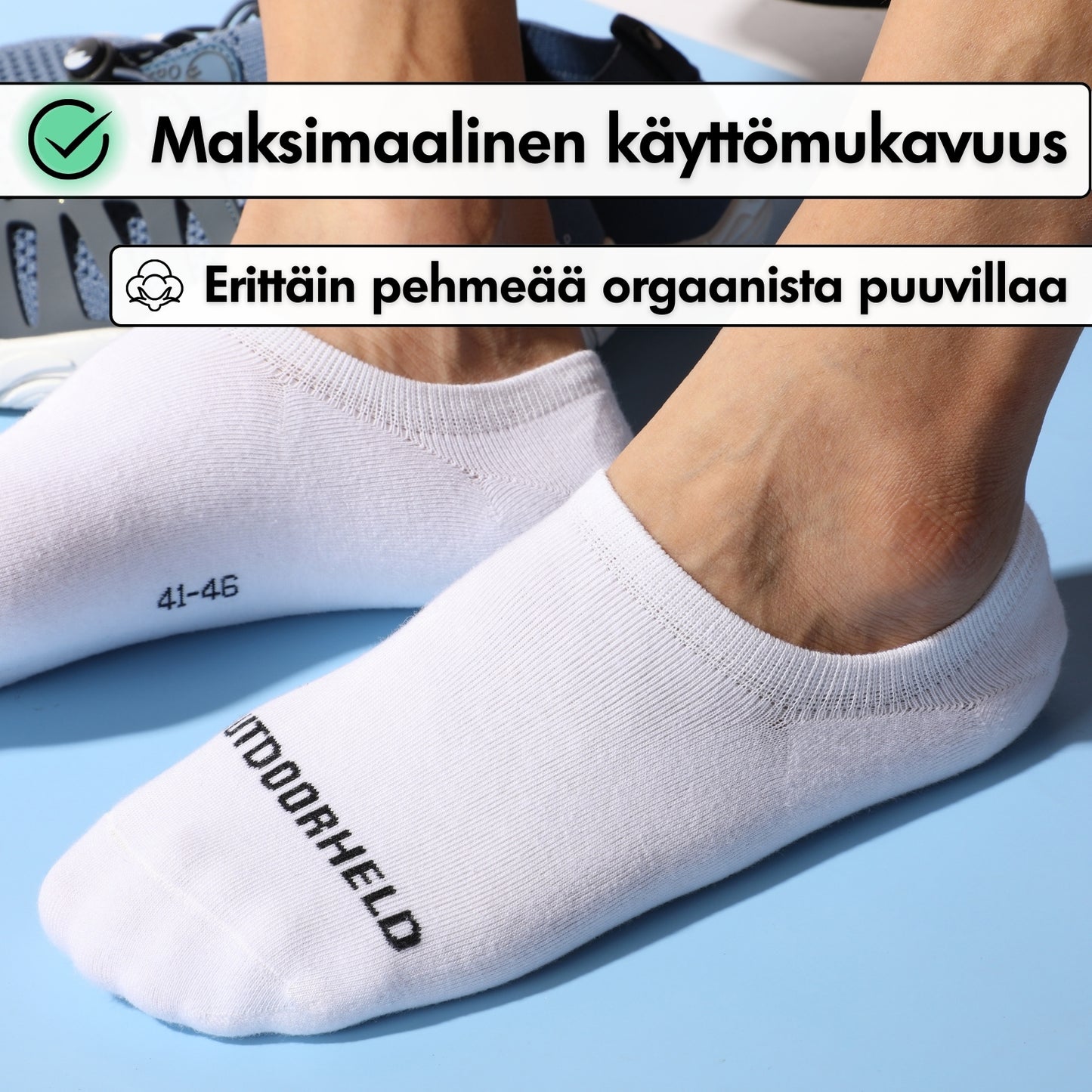 Näkymättömät Paljasjalkakenkäsukat - Valkoinen