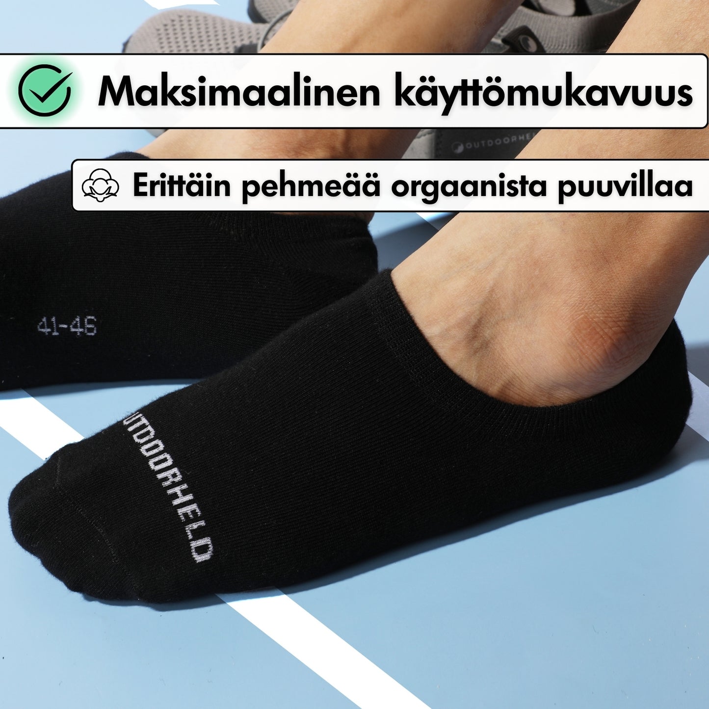 Näkymättömät Paljasjalkakenkäsukat - Musta