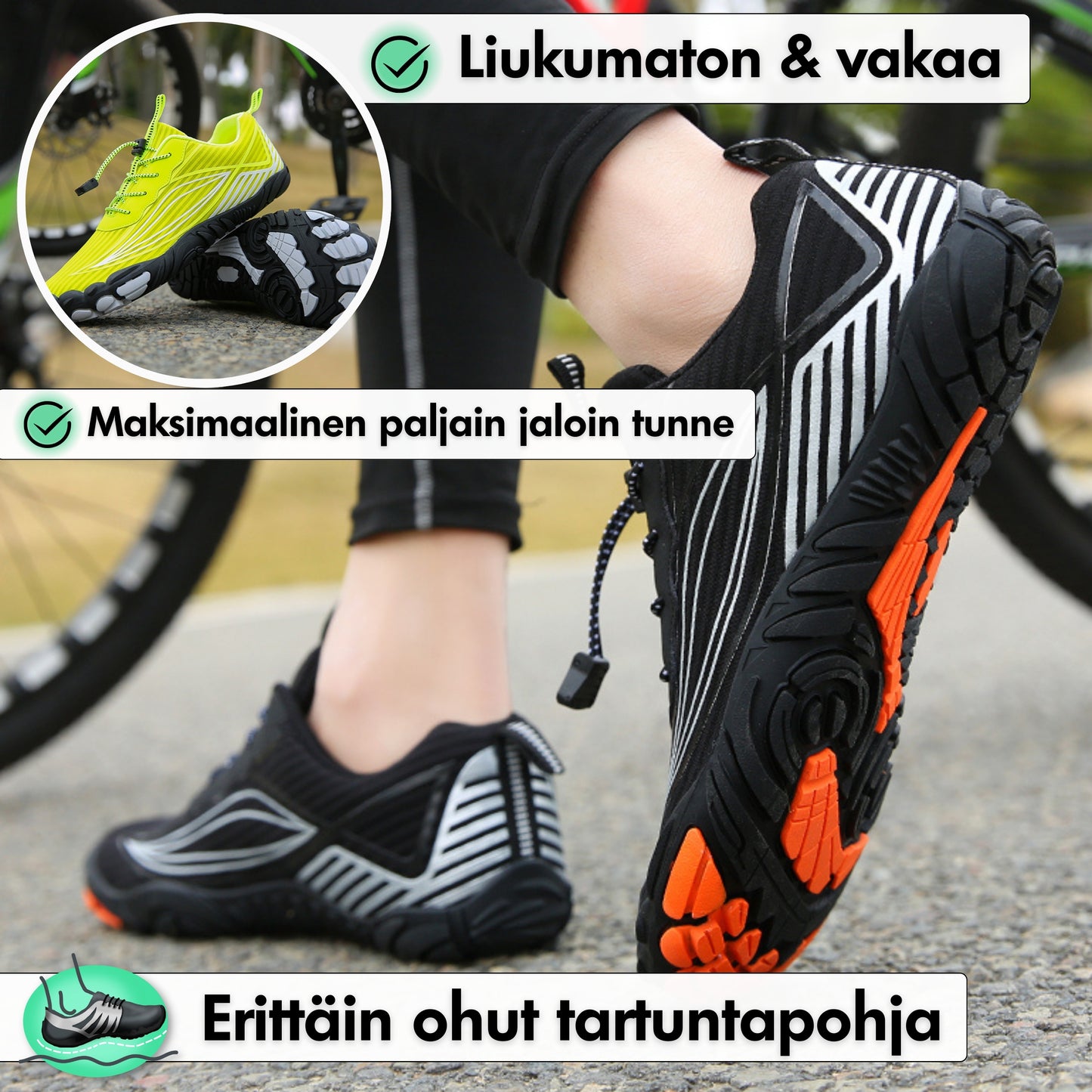 Grip Pro - Terveelliset Paljasjalkakengät