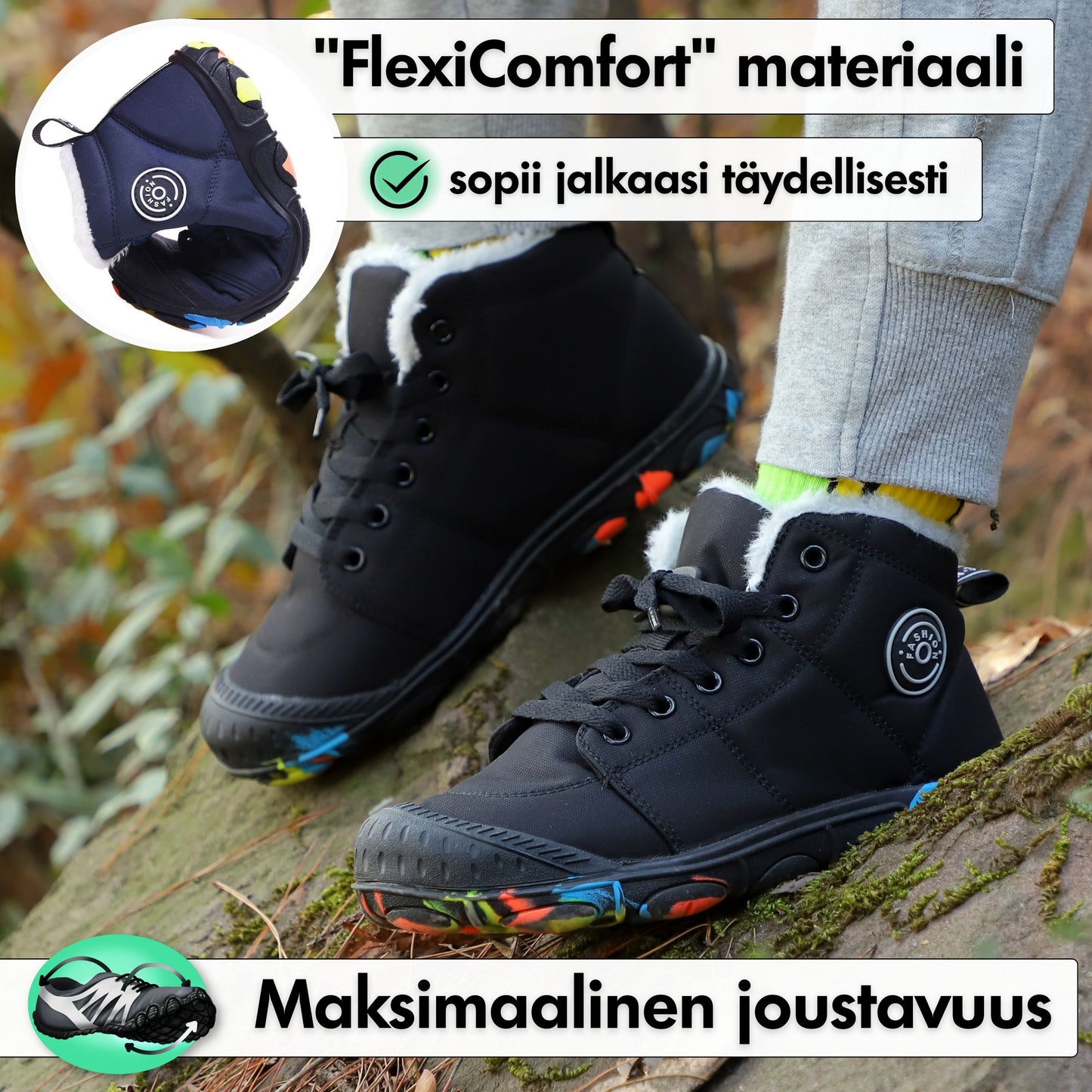 Winter Pro Kids - Vedenpitävät Lasten Paljasjalkakengät
