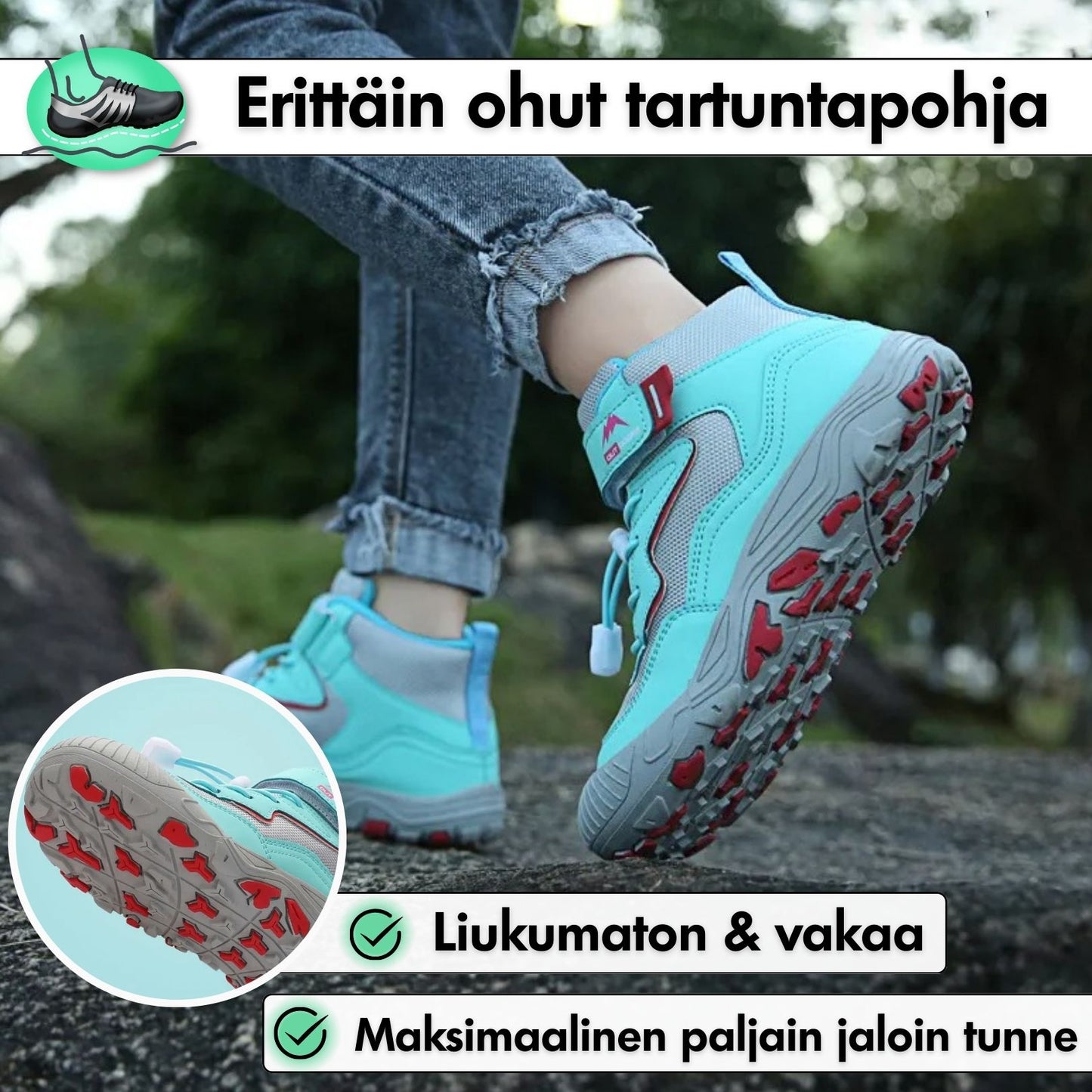 Winter Max Kids - Vedenpitävät Lasten Paljasjalkakengät