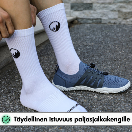 Korkeat Paljasjalkakenkäsukat urheiluun - Valkoinen