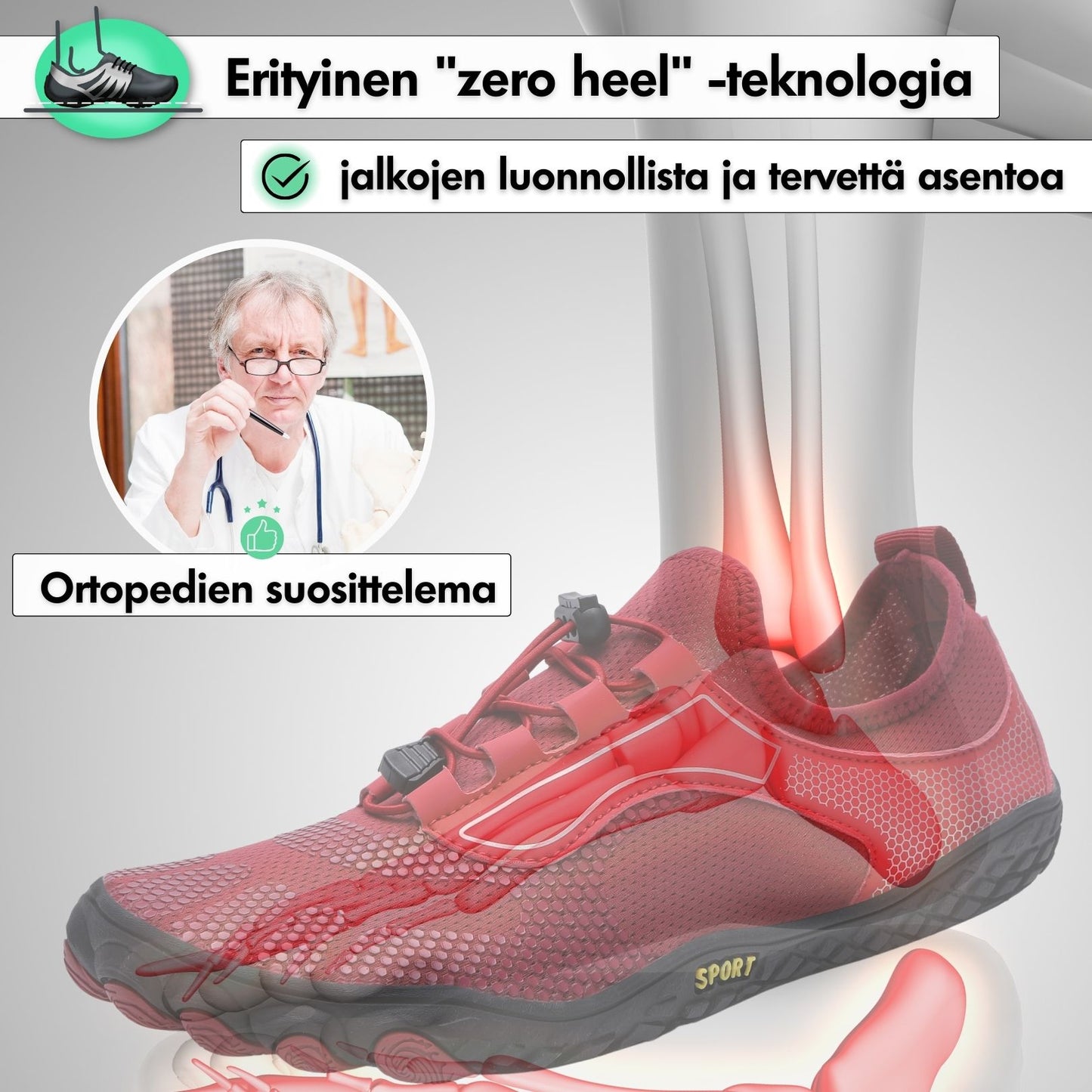 Sport Max - Terveelliset Paljasjalkakengät