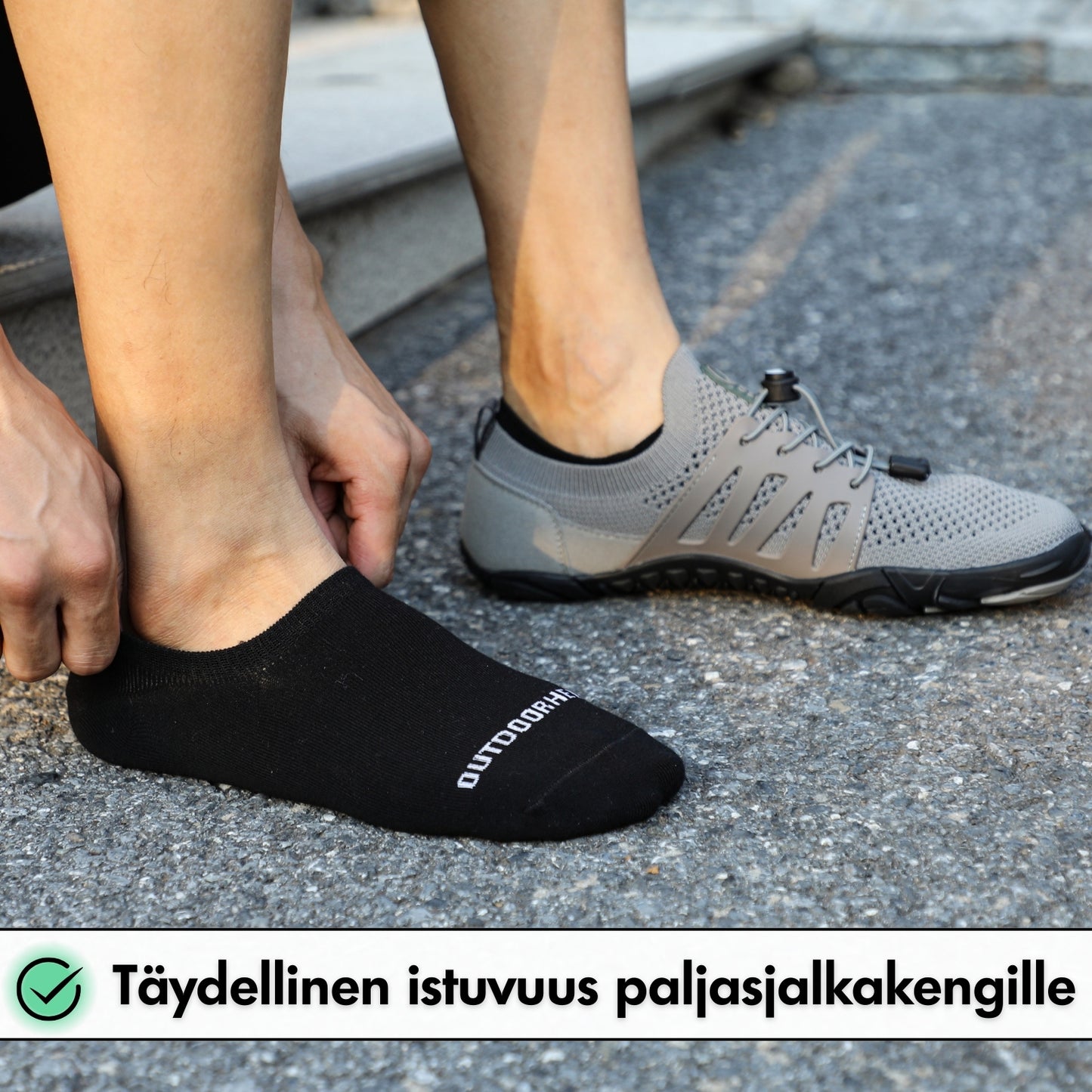 Näkymättömät Paljasjalkakenkäsukat - Musta