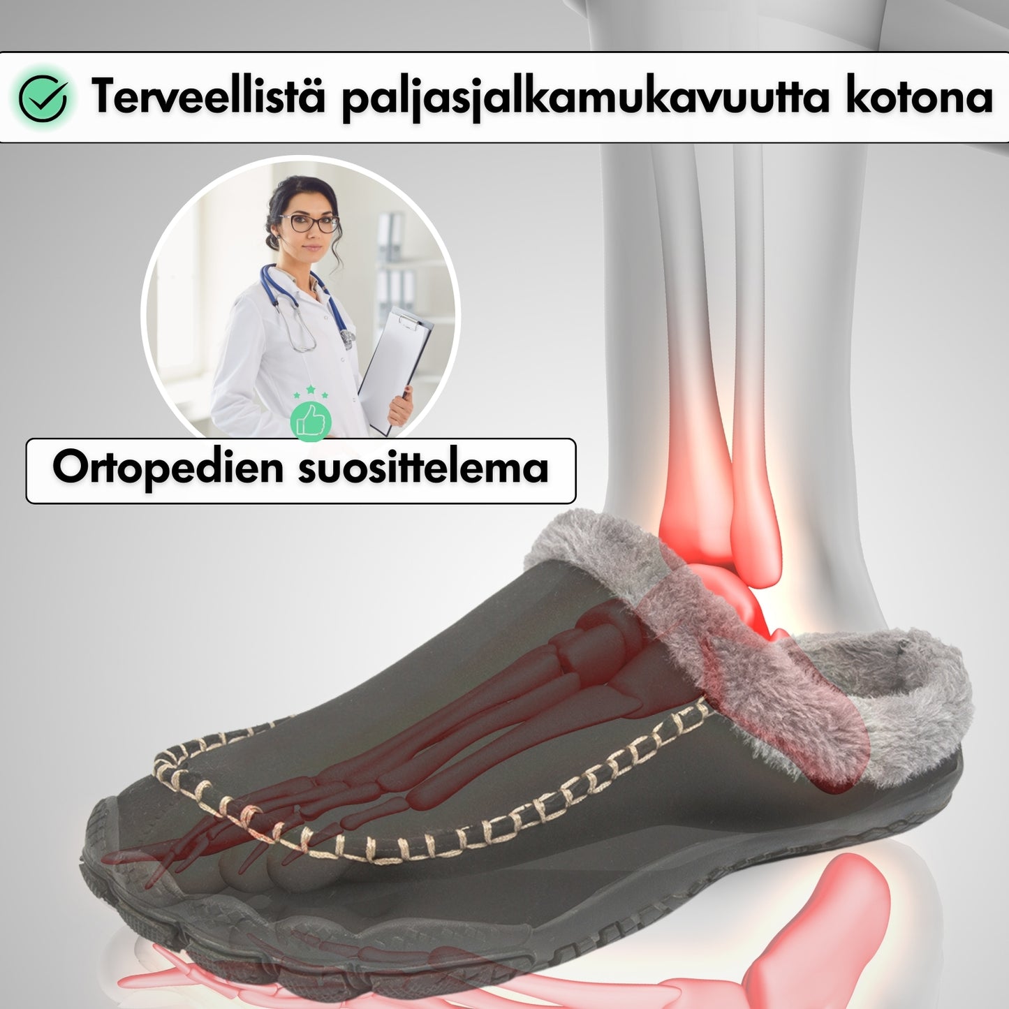 Home Pro - Lämpimät Paljasjalkakotitossut