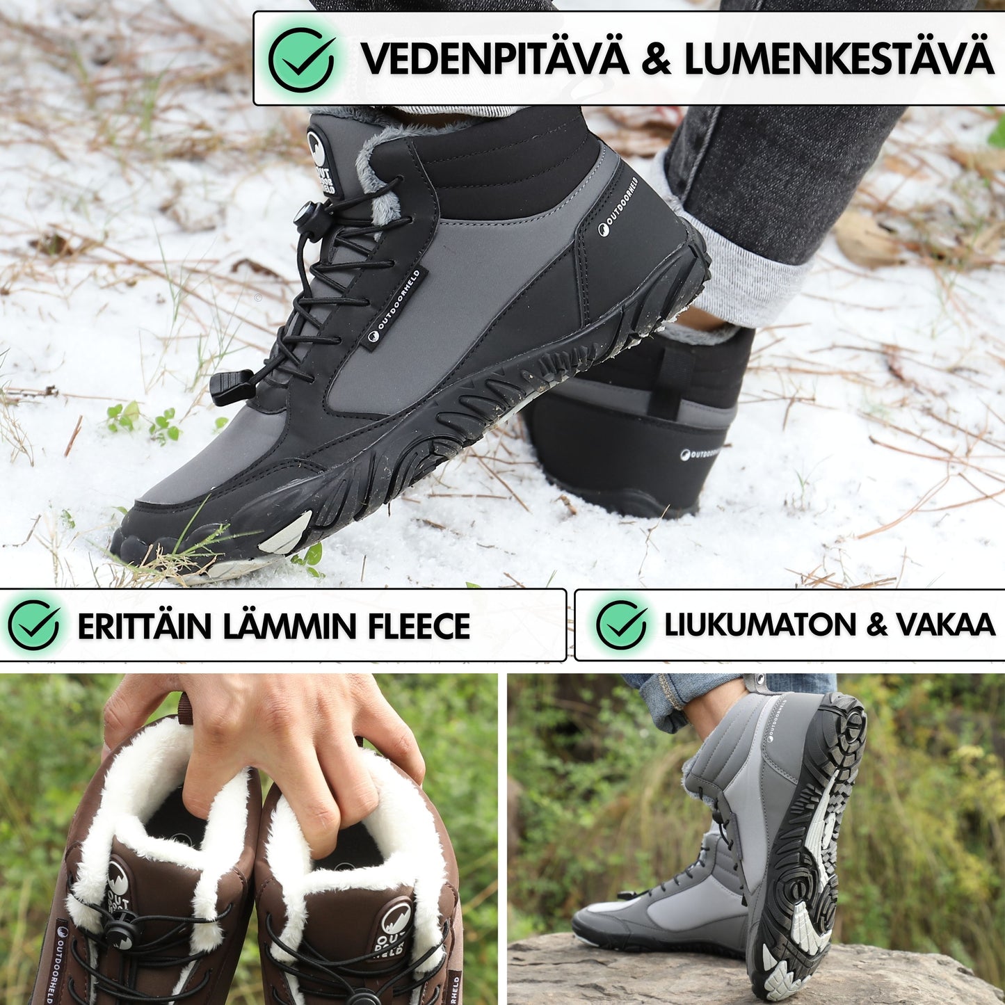 Winter Prime - Vedenpitävät Paljasjalkakengät